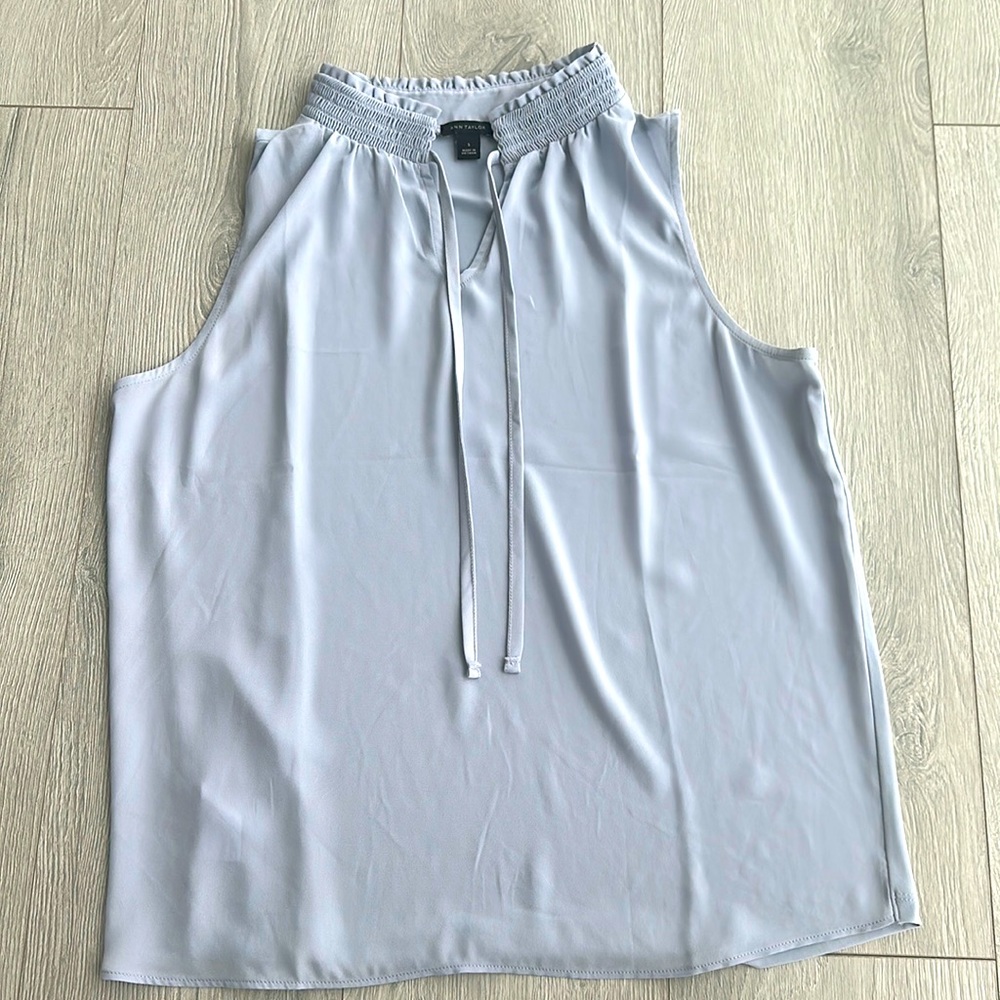 Ann Taylor Sleeveless Tie Neck Top